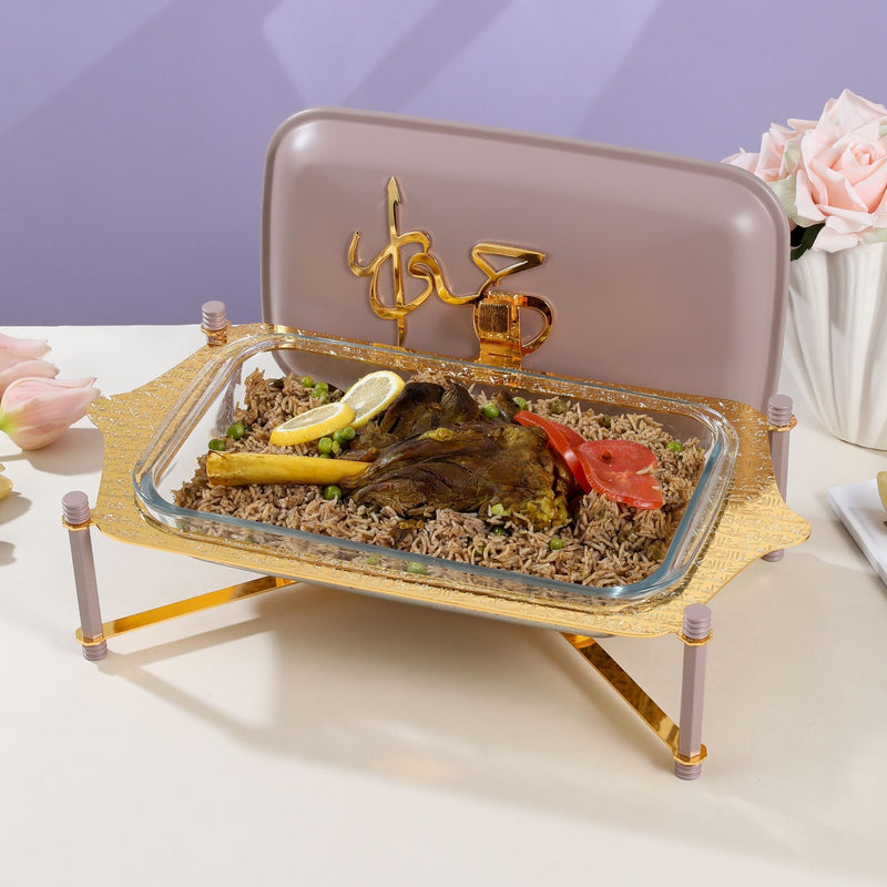 Otantik Stainless Steel Buffet M From Jiwar Purple + Gold MS Department Store Oman